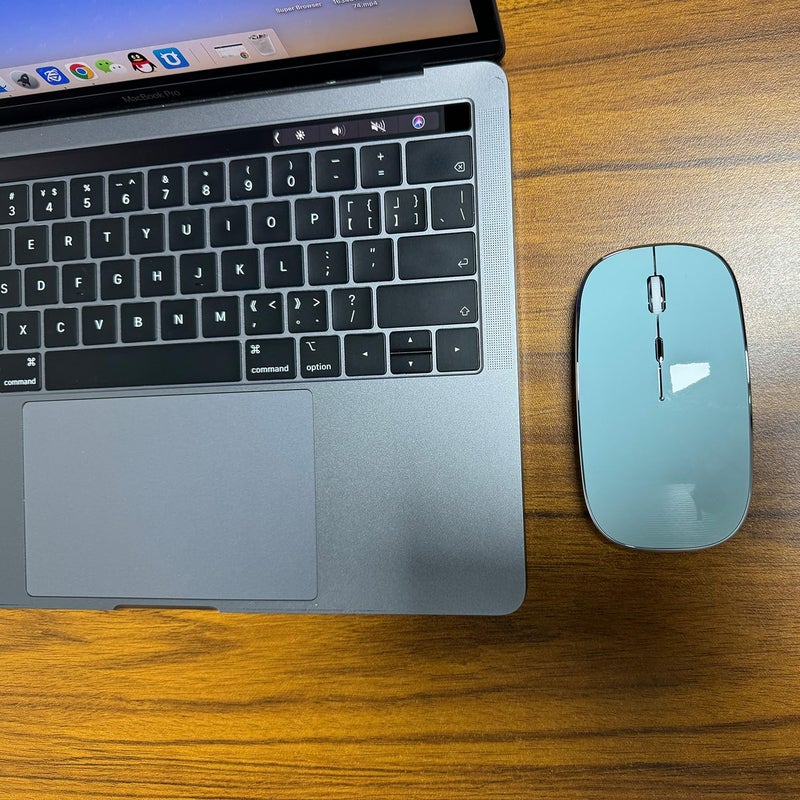 Harfoowo Rechargeable Bluetooth Mouse Wireless Bluetooth Mouse for iPad pro iPad Air Mac MacBook Pro MacBook Air Laptop Chromebook Windows HP DELL (Blue) - Image 4
